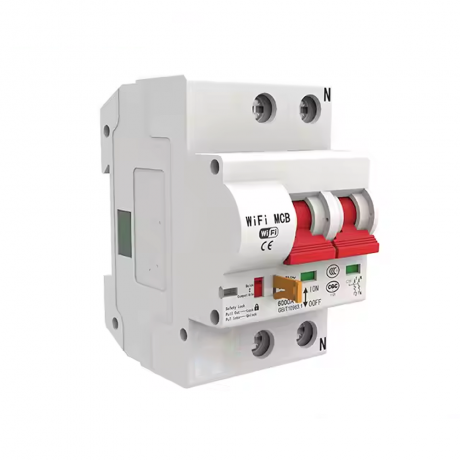 HBRK02 เซอร์กิตเบรคเกอร์ไฟฟ้าอัจฉริยะ 2สวิตซ์ WIFI 230V สั่งงานผ่านแอพมือถือ ตัดทริปเองได้ LN