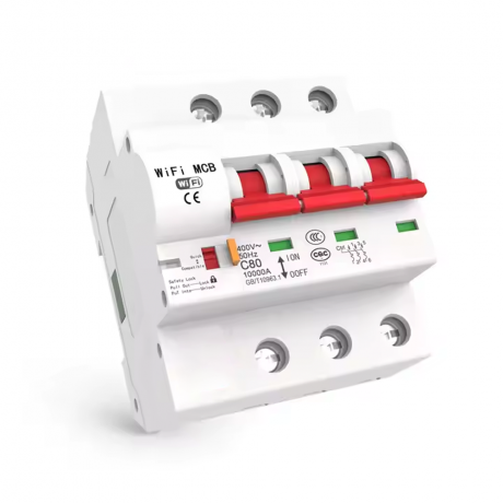 HBRK03 เซอร์กิตเบรคเกอร์ไฟฟ้าอัจฉริยะ 3สวิตซ์ WIFI 230V สั่งงานผ่านแอพมือถือ ตัดทริปเองได้ LN