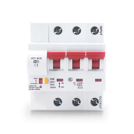 HBRK03 เซอร์กิตเบรคเกอร์ไฟฟ้าอัจฉริยะ 3สวิตซ์ WIFI 230V สั่งงานผ่านแอพมือถือ ตัดทริปเองได้ LN