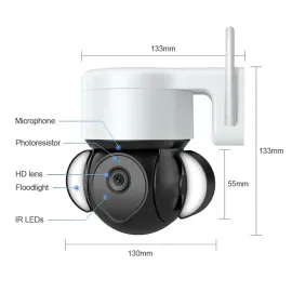 CM-P10 กล้องวจรปิดภายนอกบ้าน แบบหมุนได้ WIFI ภาพคมชัด กันน้ำ กันฝุ่น มีหลอดLEDเเยก