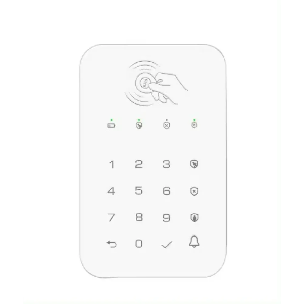 KE30 แป้นควบคุมกันขโมยผ่านการกดปุ่มและคีย์การ์ดไร้สาย สำหรับกล่องควบคุม CW30 433MHz