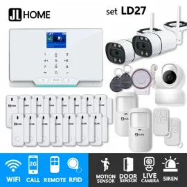 LD27 ชุดสัญญาณกันขโมยบ้านไร้สายและบ้านอัจฉริยะ แจ้งเตือนผ่านการโทร2G/แอพมือถือWifi/SMS ชุดใหญ่เน้นประตู