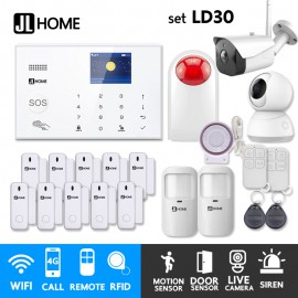 LD30 ชุดสัญญาณกันขโมยบ้านไร้สายและบ้านอัจฉริยะ แจ้งเตือนผ่านการโทร3G-4G/แอพมือถือWifi/SMS ชุดใหญ่เน้นประตู