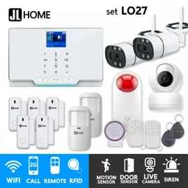 LO27 ชุดสัญญาณกันขโมยบ้านไร้สายและบ้านอัจฉริยะ แจ้งเตือนผ่านการโทร2G/แอพมือถือWifi/SMS ชุดใหญ่เพิ่มวงจรปิด