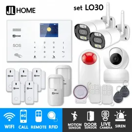 LO30 ชุดสัญญาณกันขโมยบ้านไร้สายและบ้านอัจฉริยะ แจ้งเตือนผ่านการโทร3G-4G/แอพมือถือWifi/SMS ชุดใหญ่เพิ่มวงจรปิด
