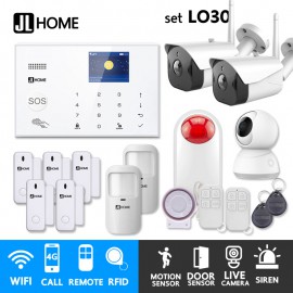 LO30 ชุดสัญญาณกันขโมยบ้านไร้สายและบ้านอัจฉริยะ แจ้งเตือนผ่านการโทร3G-4G/แอพมือถือWifi/SMS ชุดใหญ่เพิ่มวงจรปิด