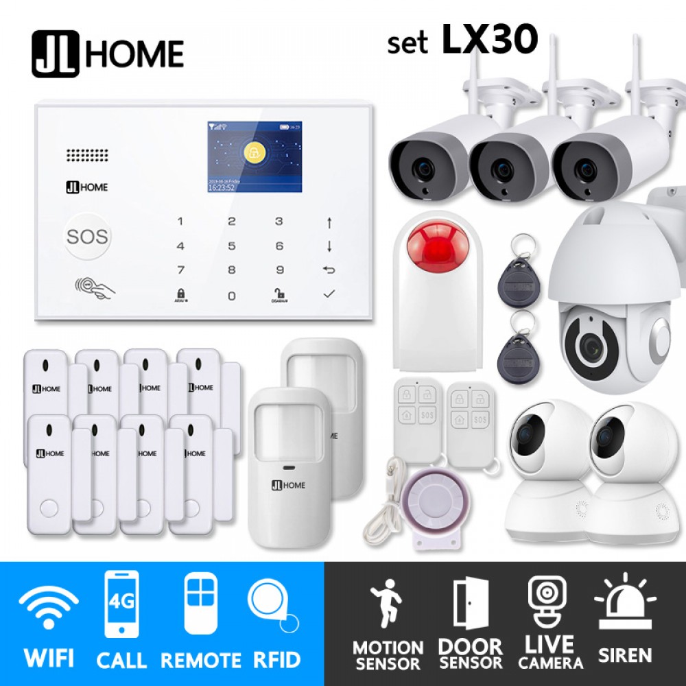 LX30 ชุดสัญญาณกันขโมยบ้านไร้สายและบ้านอัจฉริยะ แจ้งเตือนผ่านการโทร3G-4G/แอพมือถือWifi/SMS ชุดใหญ่จัดเต็ม