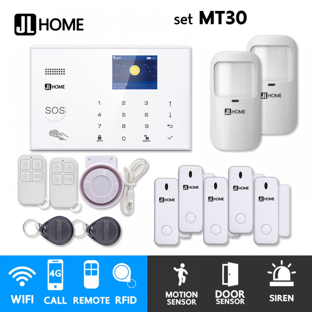 MT30 ชุดสัญญาณกันขโมยบ้านไร้สายและบ้านอัจฉริยะ แจ้งเตือนผ่านการโทร3G-4G/แอพมือถือWifi/SMS ชุดกลาง MT30 ชุดสัญญาณกันขโมยบ้านไร้สายและบ้านอัจฉริยะ แจ้งเตือนผ่านการโทร3G-4G/แอพมือถือWifi/SMS ชุดกลาง