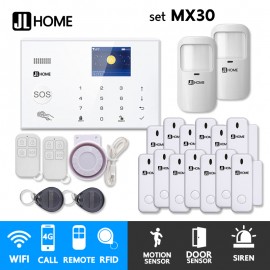 MX30 ชุดสัญญาณกันขโมยบ้านไร้สาย แจ้งเตือนผ่านแอพ/โทร/SMS ชุดกลาง ประตูหน้าต่างเน้นๆ MX30 ชุดสัญญาณกันขโมยบ้านไร้สาย แจ้งเตือนผ่านแอพ/โทร/SMS ชุดกลาง ประตูหน้าต่างเน้นๆ