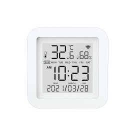 RTHS02 นาฬิกาตั้งโต๊ะ ควบคุมรีโมท IR  อัจริยะ เซ็นเซอร์ตรวจจับอุณหภูมิเซ็นเซอร์ความชื้น