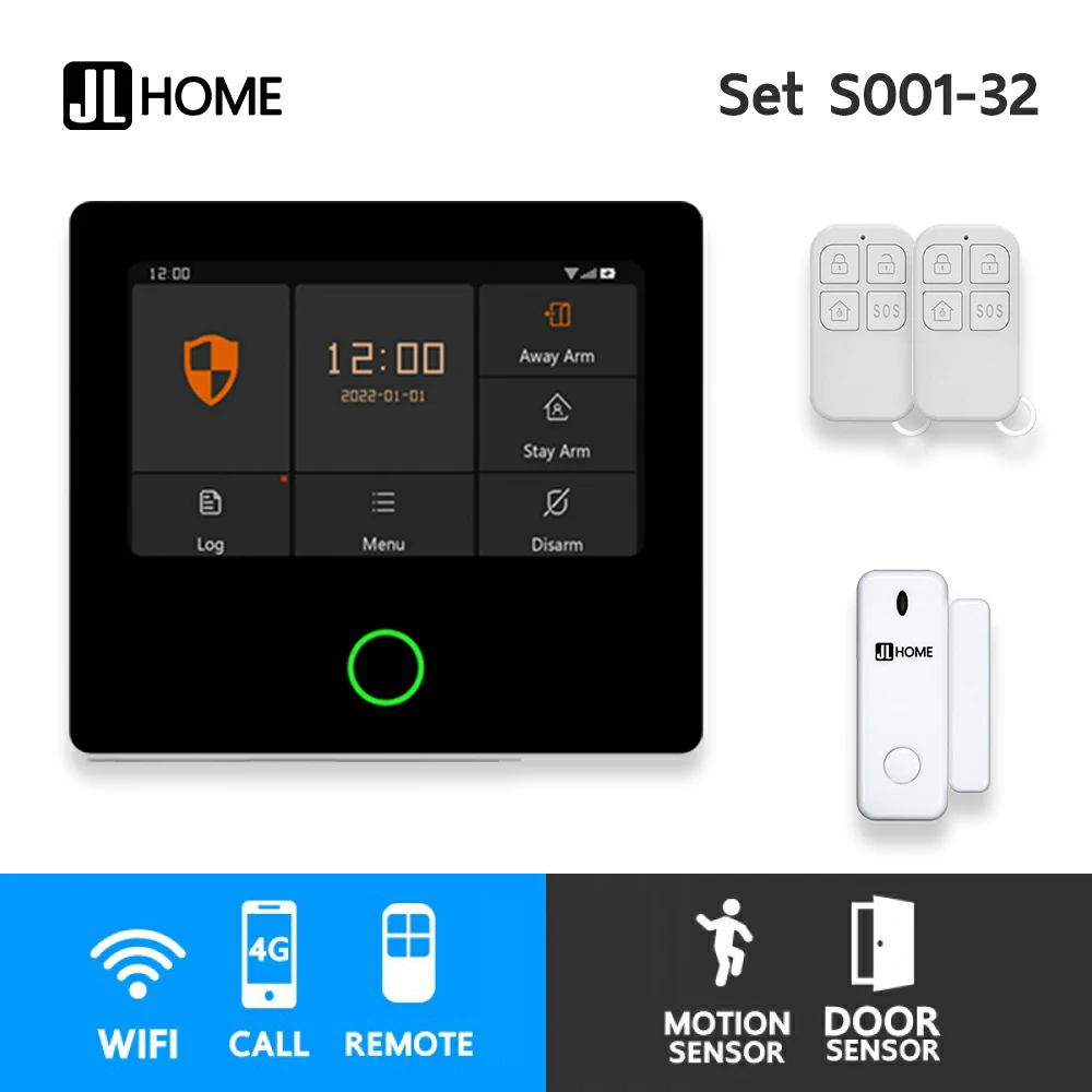 S001-32 ชุดสัญญาณกันขโมยบ้านไร้สายและบ้านอัจฉริยะ แจ้งเตือนผ่านการโทร3G-4G/แอพมือถือWifi/SMS ประตู1
