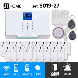S019-27 ชุดสัญญาณกันขโมยบ้านไร้สายและบ้านอัจฉริยะ แจ้งเตือนผ่านการโทร2G/แอพมือถือWifi/SMS ประตู19