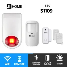 S1109 ชุดกล่องควบคุมไซเรน สัญญาณกันโมยบ้านไร้สาย ชุดเซ็นเซอร์ประตูเคลื่อนไหวx1 เซ็นเซอร์ประตูx1 แจ้งเตือนผ่านแอพ ไม่ต้องมีกล่องควบคุมในบ้าน