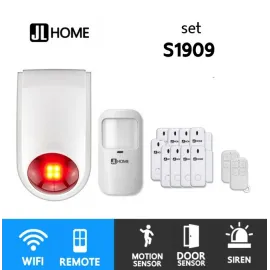 S1909 ชุดกล่องควบคุมไซเรน สัญญาณกันโมยบ้านไร้สาย ชุดเซ็นเซอร์ประตูเคลื่อนไหวx1 เซ็นเซอร์ประตูx9 แจ้งเตือนผ่านแอพ ไม่ต้องมีกล่องควบคุมในบ้าน