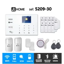 S209-30 ชุดสัญญาณกันขโมยบ้านไร้สายและบ้านอัจฉริยะ แจ้งเตือนผ่านการโทร3G-4G/แอพมือถือWifi/SMS ความเคลื่อนไหว2 ประตู9