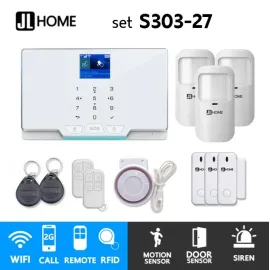 S303-30 ชุดสัญญาณกันขโมยบ้านไร้สายและบ้านอัจฉริยะ แจ้งเตือนผ่านการโทร3G-4G/แอพมือถือWifi/SMS ความเคลื่อนไหว3 ประตู3