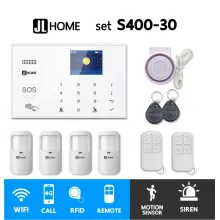 S400-30 ชุดสัญญาณกันขโมยบ้านไร้สายและบ้านอัจฉริยะ แจ้งเตือนผ่านการโทร3G-4G/แอพมือถือWifi/SMS ความเคลื่อนไหว4