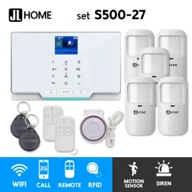 S500-27 ชุดสัญญาณกันขโมยบ้านไร้สายและบ้านอัจฉริยะ แจ้งเตือนผ่านการโทร2G/แอพมือถือWifi/SMS ความเคลื่อนไหว5