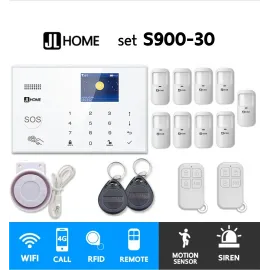 S900-30 ชุดสัญญาณกันขโมยบ้านไร้สายและบ้านอัจฉริยะ แจ้งเตือนผ่านการโทร3G-4G/แอพมือถือWifi/SMS ความเคลื่อนไหว9