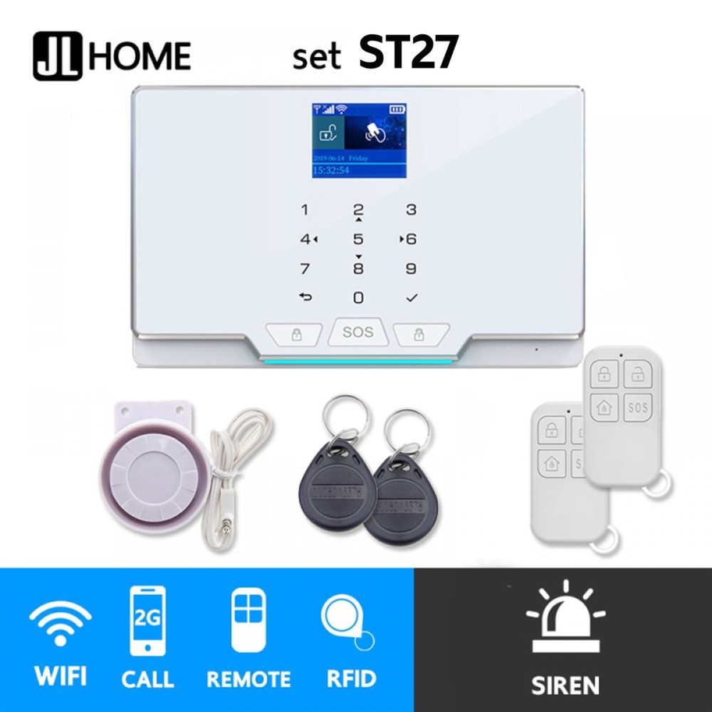 ST27 ชุดสัญญาณกันขโมยบ้านไร้สายและบ้านอัจฉริยะ แจ้งเตือนผ่านการโทร2G/แอพมือถือWifi/SMS