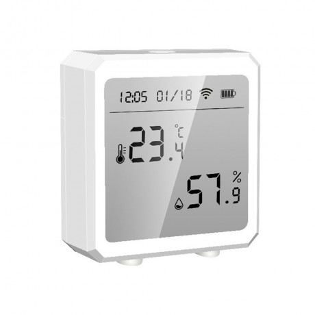 Ths03 เซ็นเซอร์ตรวจจับอุณหภูมิและความชื้นแบบมีหน้าจอแสดงผล WIFI / Zigbee มีนาฬิกาในตัว