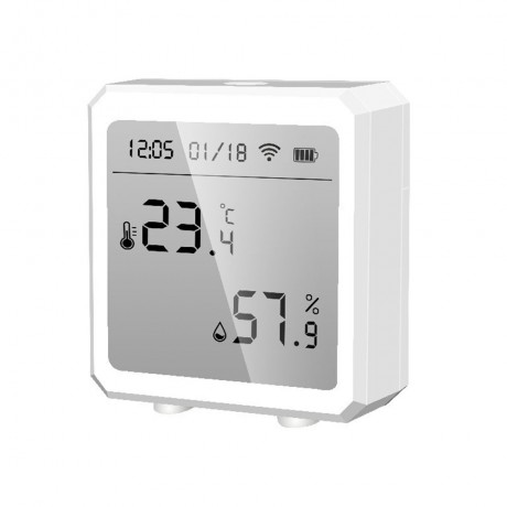 THS03 เซ็นเซอร์ตรวจจับอุณหภูมิและความชื้นแบบมีหน้าจอแสดงผล WIFI / Zigbee มีนาฬิกาในตัว