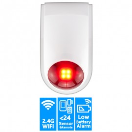 CS08 ไซเรนไร้สายและกล่องควบคุม สัญญาณกันขโมย WIFI 24เซ็นเซอร์และรีโมท