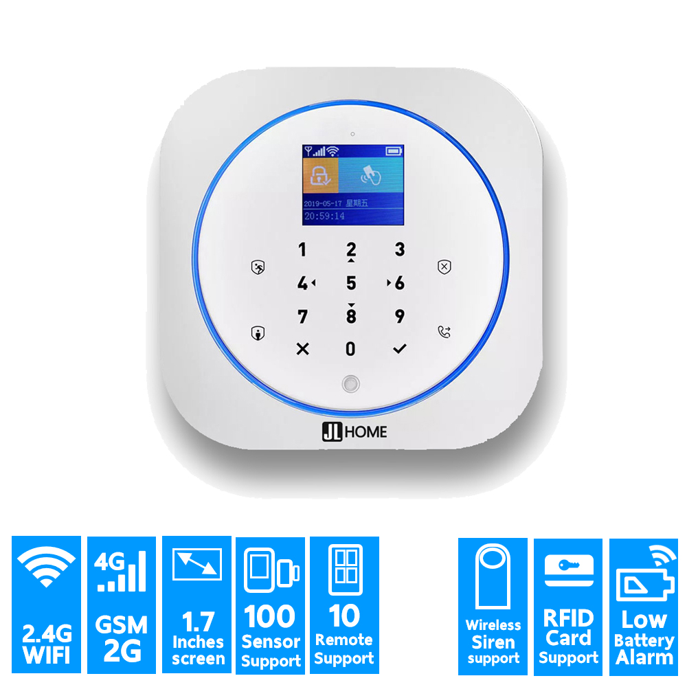 CW22 กล่องควบคุม สัญญาณกันขโมย WIFI/GSM/2G 100เซ็นเซอร์10รีโมท รองรับ RFID และไซเรนไร้สาย