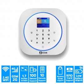 CW22 กล่องควบคุม สัญญาณกันขโมย WIFI/GSM/2G 100เซ็นเซอร์10รีโมท รองรับ RFID และไซเรนไร้สาย