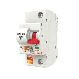 HBRK01  เซอร์กิตเบรคเกอร์ไฟฟ้าอัจฉริยะ 1สวิตซ์ WIFI 230V สั่งงานผ่านแอพมือถือ ตัดทริปเองได้ LN