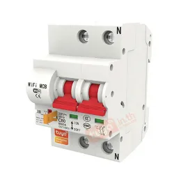 HBRK02 เซอร์กิตเบรคเกอร์ไฟฟ้าอัจฉริยะ 2สวิตซ์ WIFI 230V สั่งงานผ่านแอพมือถือ ตัดทริปเองได้ LN