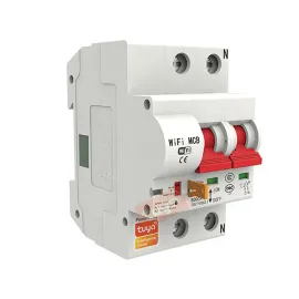 HBRK02 เซอร์กิตเบรคเกอร์ไฟฟ้าอัจฉริยะ 2สวิตซ์ WIFI 230V สั่งงานผ่านแอพมือถือ ตัดทริปเองได้ LN