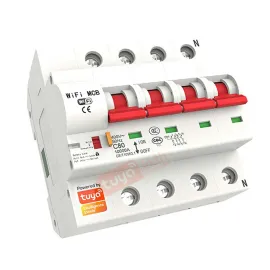 HBRK04 เซอร์กิตเบรคเกอร์ไฟฟ้าอัจฉริยะ 4สวิตซ์ WIFI 230V สั่งงานผ่านแอพมือถือ ตัดทริปเองได้ LN