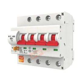HBRK04 เซอร์กิตเบรคเกอร์ไฟฟ้าอัจฉริยะ 4สวิตซ์ WIFI 230V สั่งงานผ่านแอพมือถือ ตัดทริปเองได้ LN