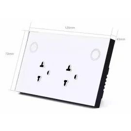 SKUS-A1 เต้าเสียบปลั๊กไฟ พร้อมสวิตช์เปิด/ปิดแบบทัชสีขาว (US) แนวยาว