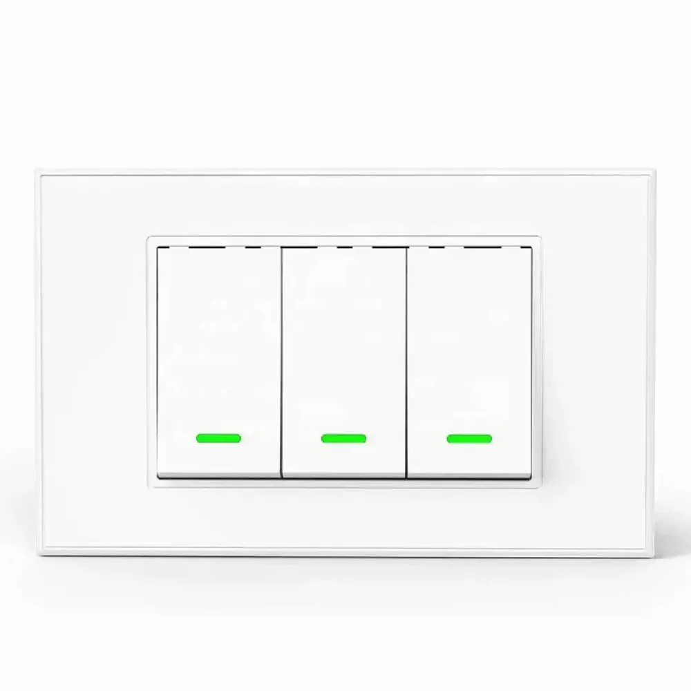 ZSW-US-M3 สวิตซ์ไฟฟ้า 3 ปุ่มกด ขนาดUS สีขาว สัญญาณZigbee