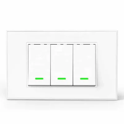 ZSW-US-M3 สวิตซ์ไฟฟ้า 3 ปุ่มกด ขนาดUS สีขาว สัญญาณZigbee