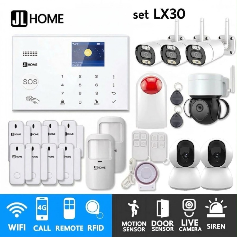 LX30 ชุดสัญญาณกันขโมยบ้านไร้สายและบ้านอัจฉริยะ แจ้งเตือนผ่านการโทร3G-4G/แอพมือถือWifi/SMS ชุดใหญ่จัดเต็ม